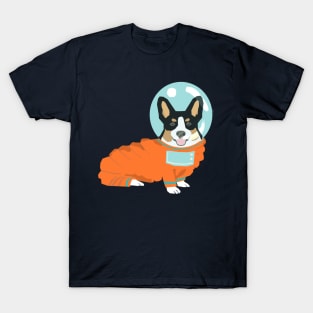 Tri Corgi Space Dog T-Shirt